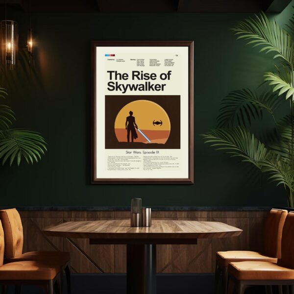 Mid-century modern Star Wars The Rise of Skywalker movie wall poster