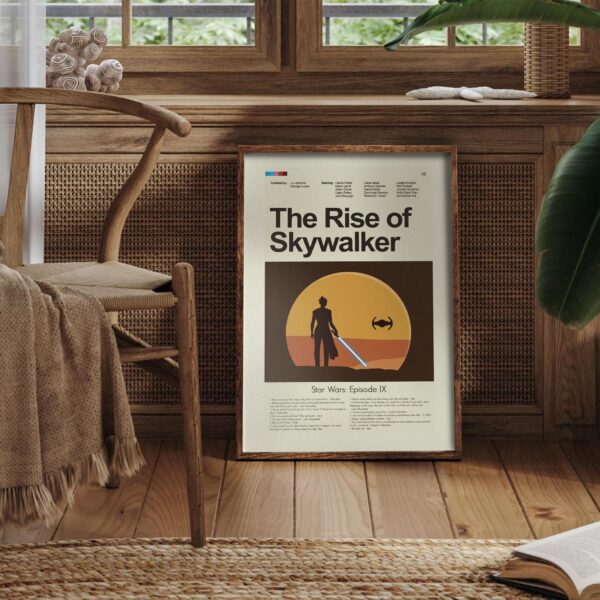Mid-century modern Star Wars The Rise of Skywalker movie wall poster
