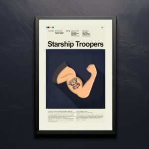 Mid-century modern Starship Troopers movie poster wall art