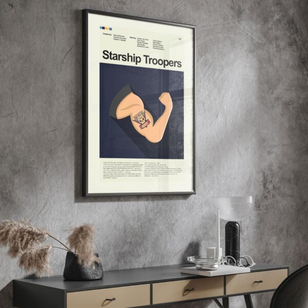 Mid-century modern Starship Troopers movie poster wall art