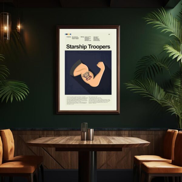 Mid-century modern Starship Troopers movie poster wall art