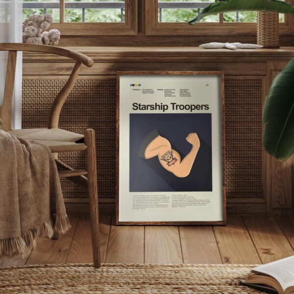 Mid-century modern Starship Troopers movie poster wall art