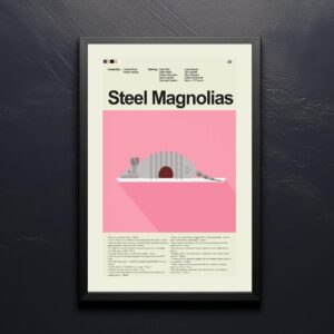 Steel Magnolias movie poster in mid-century modern style with furniture elements