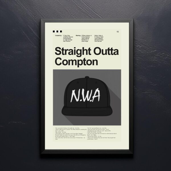 Vintage mid century movie poster of Straight Outta Compton