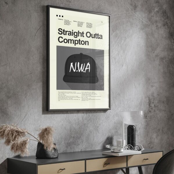Vintage mid century movie poster of Straight Outta Compton