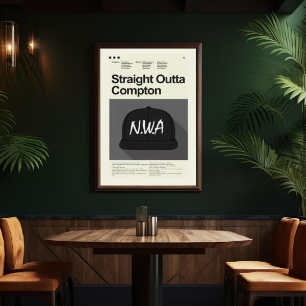 Vintage mid century movie poster of Straight Outta Compton