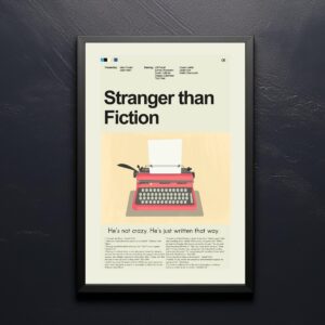 Mid-century modern vintage poster for the movie Stranger Than Fiction