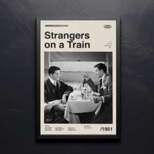 Strangers on a Train mid-century modern movie poster art