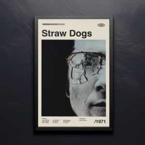 Straw Dogs movie mid-century poster retro artwork