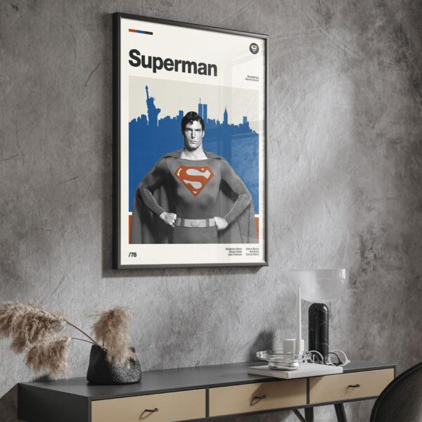 Superman Movie Poster - mid-century vintage print