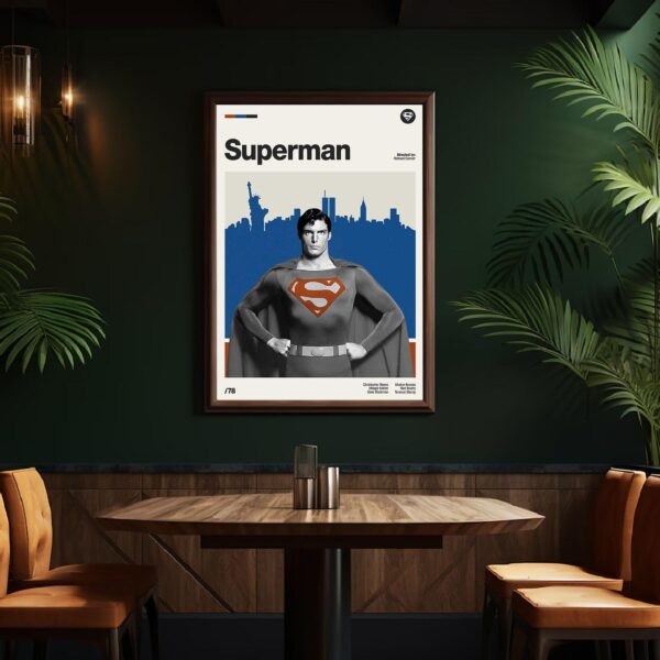 Superman Movie Poster - mid-century vintage print