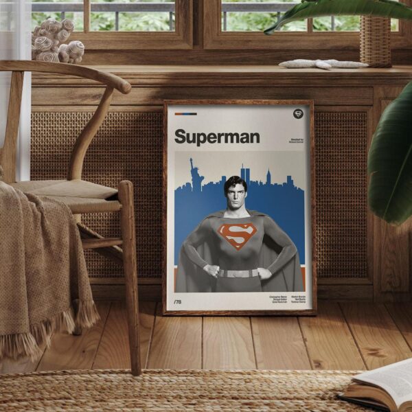 Superman Movie Poster - mid-century vintage print