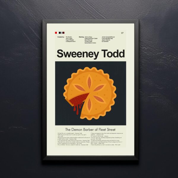 Sweeney Todd mid-century modern movie poster from 20th Century Studios