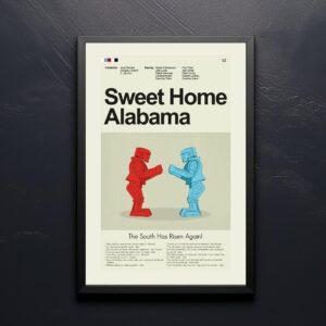 Large mid-century modern poster of Sweet Home Alabama movie artwork