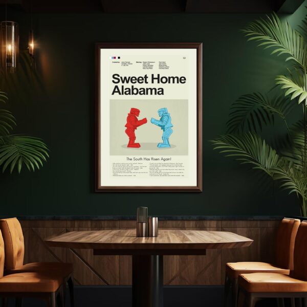 Large mid-century modern poster of Sweet Home Alabama movie artwork