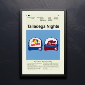 Mid-century modern poster of Talladega Nights movie art