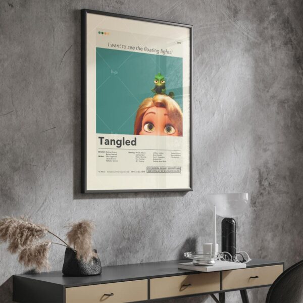 Mid-century modern Tangled movie poster by 20th Century Studios