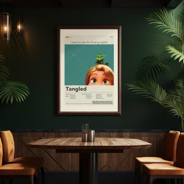 Mid-century modern Tangled movie poster by 20th Century Studios
