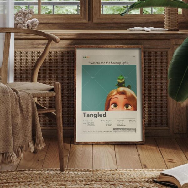 Mid-century modern Tangled movie poster by 20th Century Studios