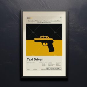 Mid-century modern style Taxi Driver movie poster with 20th century design