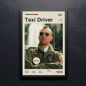 Taxi Driver Movie Poster - mid-century inspired vintage print