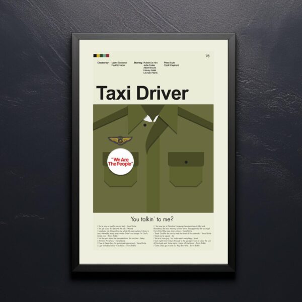 Mid-century modern style Taxi Driver movie poster illustration