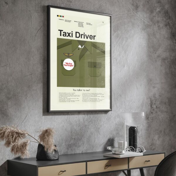 Mid-century modern style Taxi Driver movie poster illustration