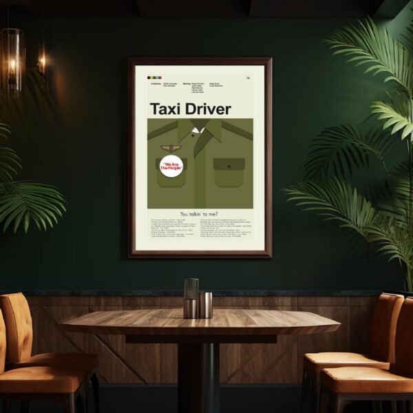 Mid-century modern style Taxi Driver movie poster illustration
