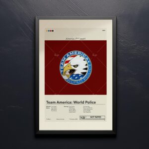Team America: World Police mid-century modern movie poster by 20th Century Studios