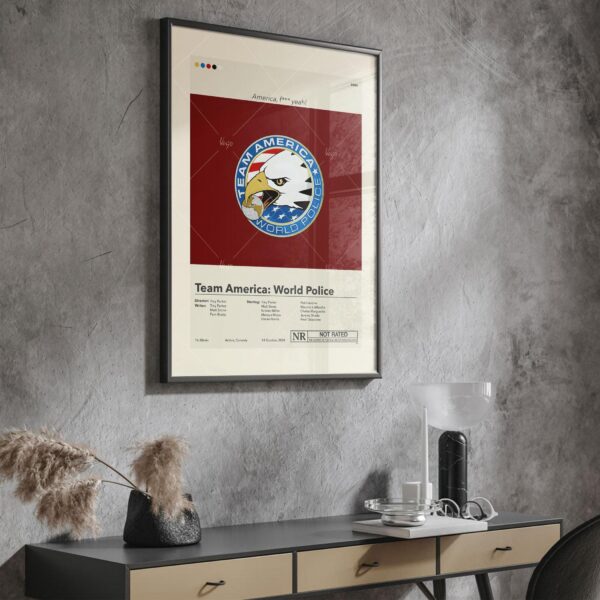 Team America: World Police mid-century modern movie poster by 20th Century Studios