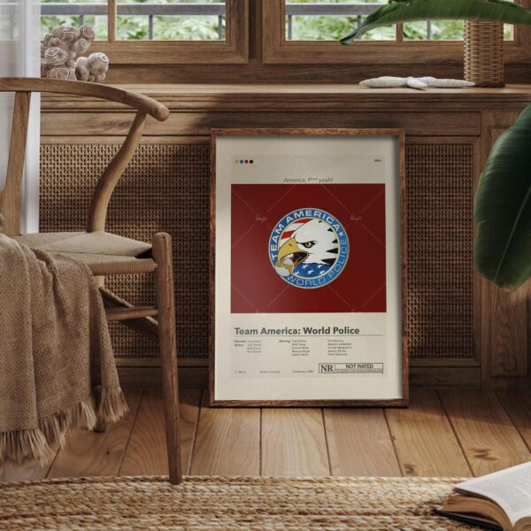 Team America: World Police mid-century modern movie poster by 20th Century Studios
