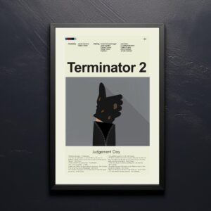 Vintage mid-century modern Terminator 2 Judgment Day movie poster art