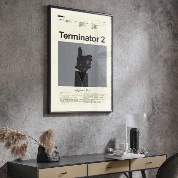 Vintage mid-century modern Terminator 2 Judgment Day movie poster art