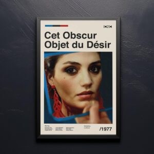 Mid-century modern poster of That Obscure Object of Desire movie artwork