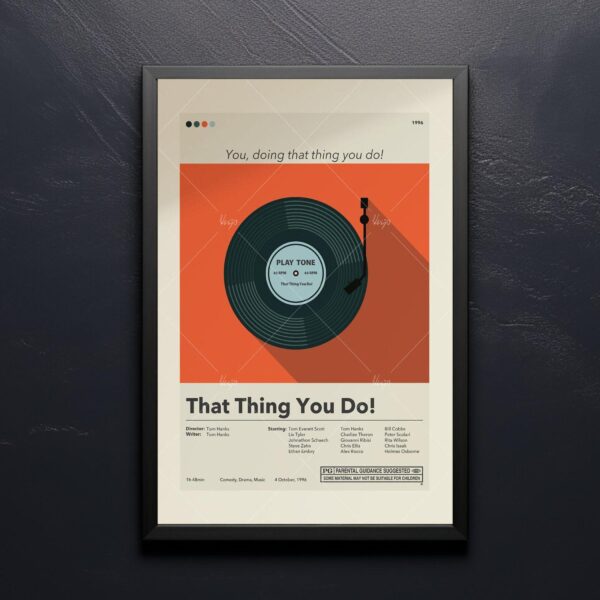 Mid-century modern poster of That Thing You Do! featuring a house illustration