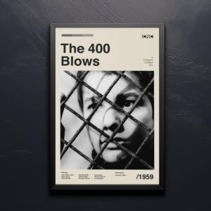 The 400 Blows mid-century poster, retro artwork for film lovers