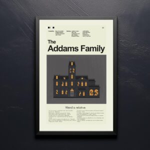 Mid-century modern The Addams Family movie wall poster artwork