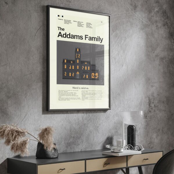 Mid-century modern The Addams Family movie wall poster artwork