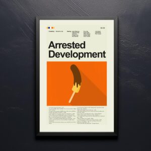 Mid-century modern poster of The Arrested Development Documentary Project movie