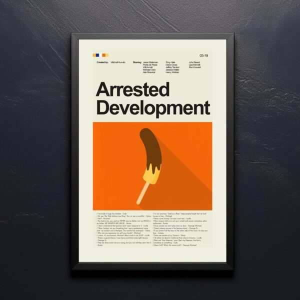 Mid-century modern poster of The Arrested Development Documentary Project movie