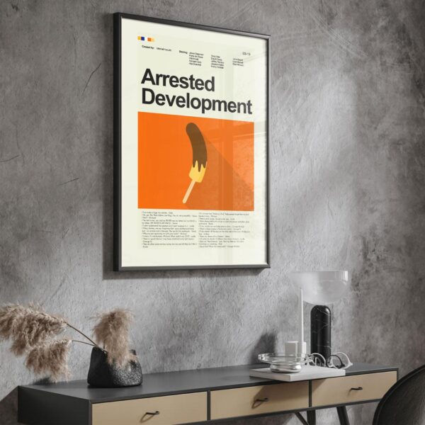 Mid-century modern poster of The Arrested Development Documentary Project movie