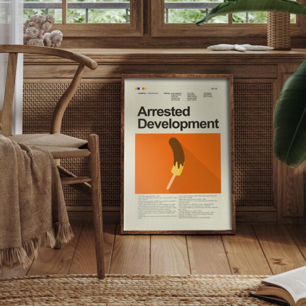 Mid-century modern poster of The Arrested Development Documentary Project movie