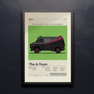Mid-century modern style poster of The A-Team movie artwork