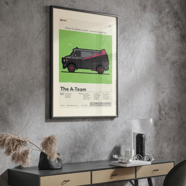 Mid-century modern style poster of The A-Team movie artwork
