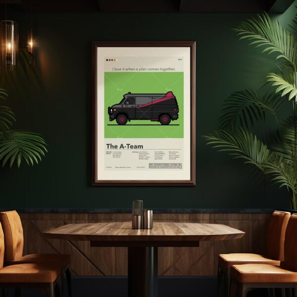 Mid-century modern style poster of The A-Team movie artwork