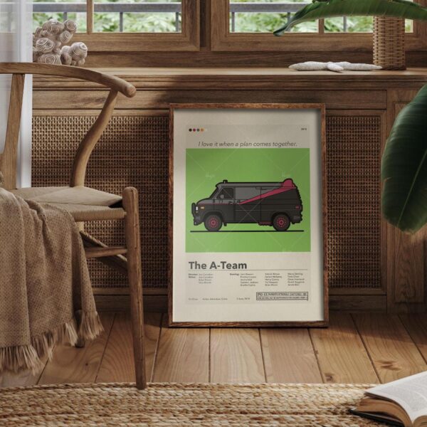 Mid-century modern style poster of The A-Team movie artwork