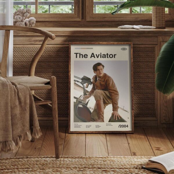 The Aviator Movie Poster - vintage mid-century modern art