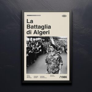 Mid-century poster of The Battle of Algiers, retro artwork