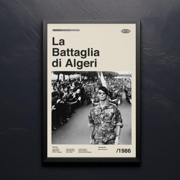 Mid-century poster of The Battle of Algiers, retro artwork