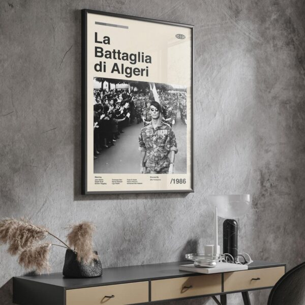 Mid-century poster of The Battle of Algiers, retro artwork